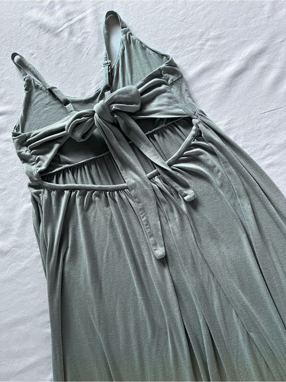Lascana Sage Green Open Tie Back Maxi Dress Adjustable Straps